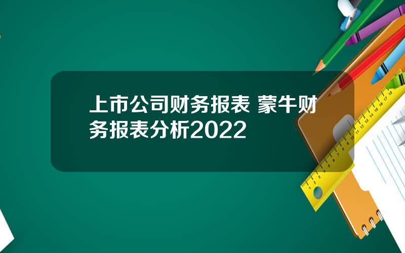 上市公司财务报表 蒙牛财务报表分析2022